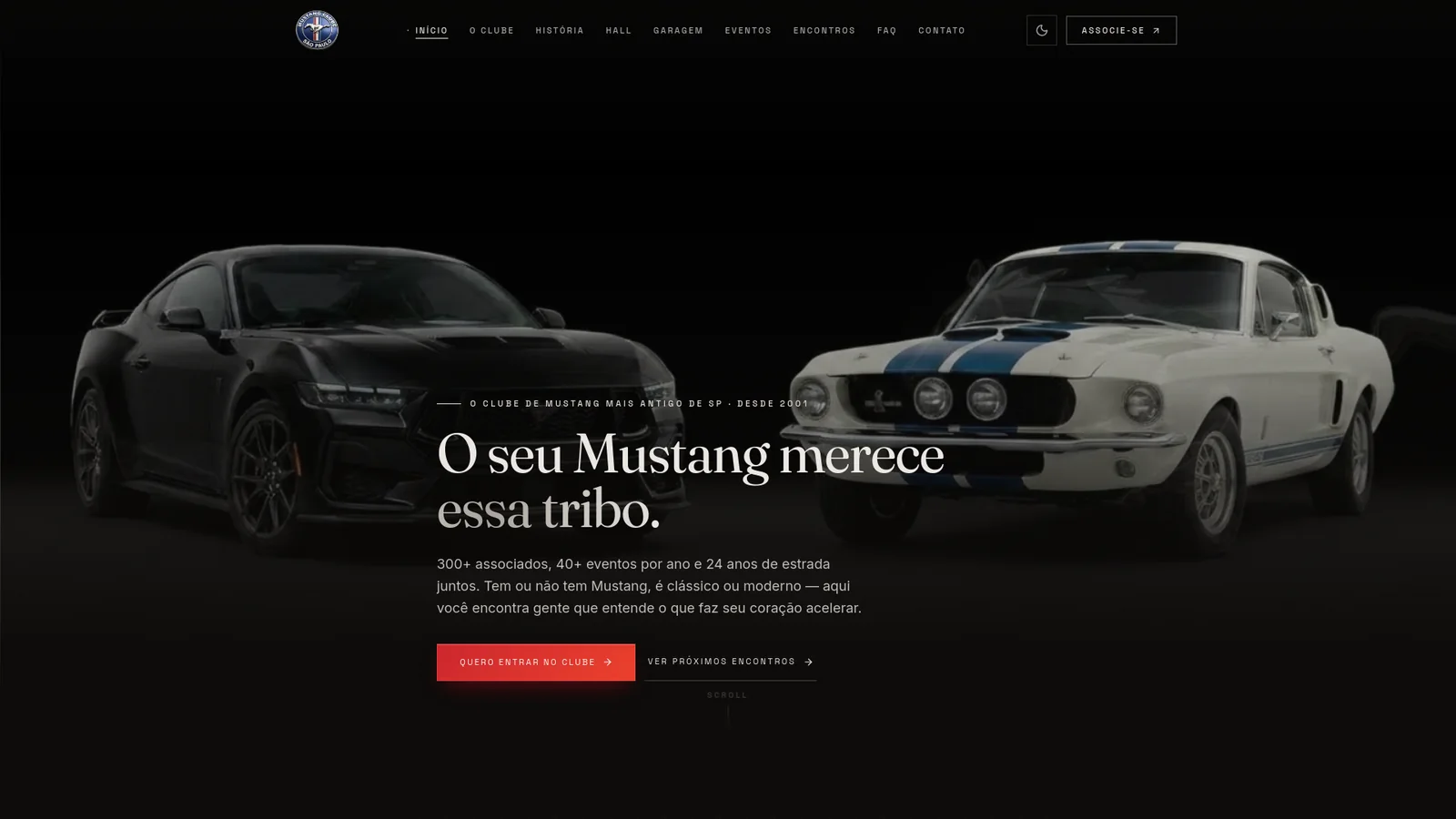 Interface do projeto Mustang Soul